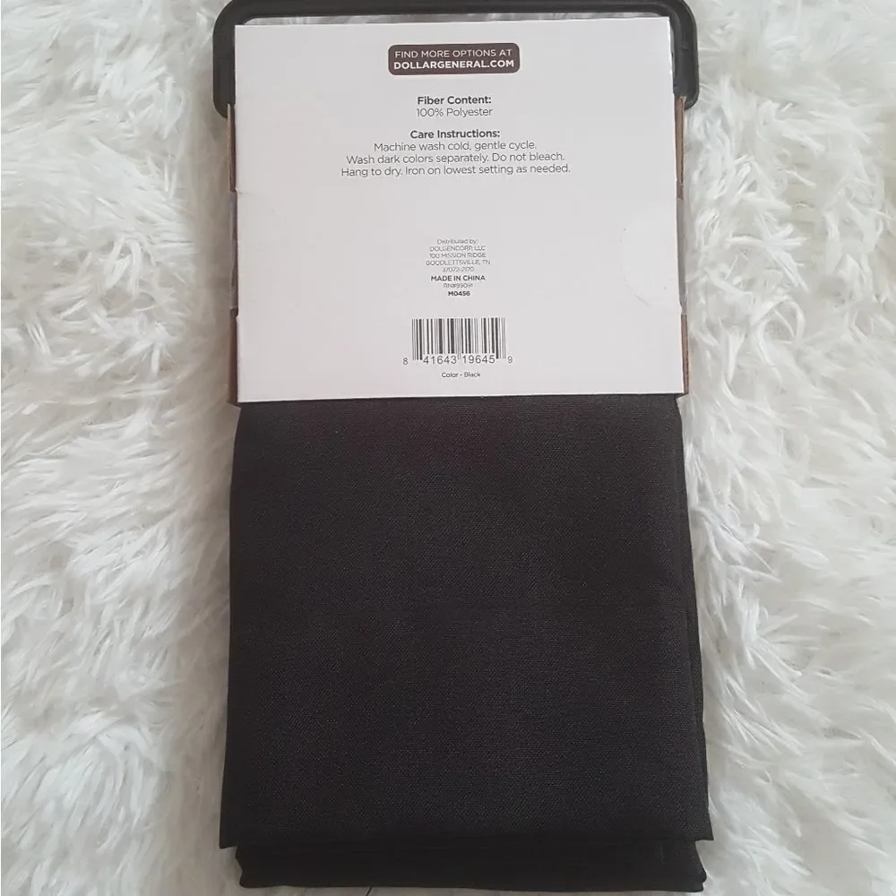 NEW 3‎ pc set Tier & Window Valance Curtains Black